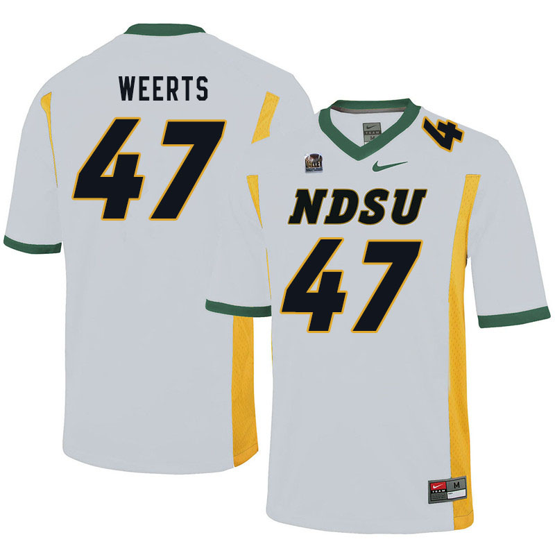 Men #47 Luke Weerts North Dakota State Bison College Football Jerseys Sale-White - Click Image to Close